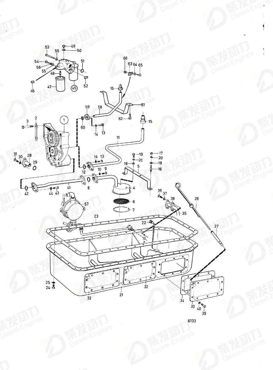 VOLVO Oil dipstick 822542 Drawing